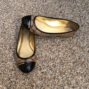 Coach Darena Ballet Flats - Khaki/Chestnut
